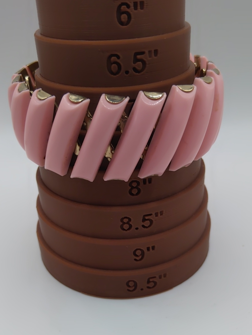 Bergere Pink Lucite Accordian Stretch Bracelet Vintage Sz 5.5-7.5 - Picture 7 of 7
